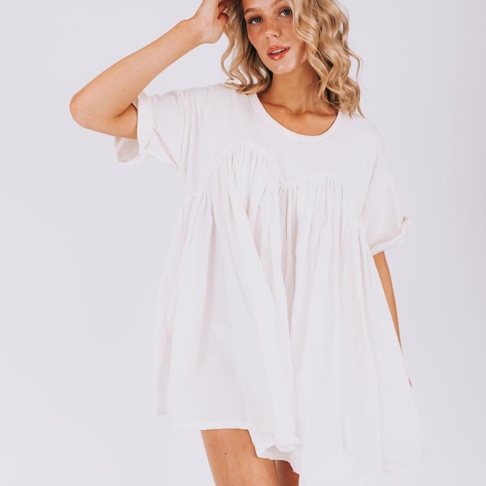 Free People White T-Shirt Dress 🎂
